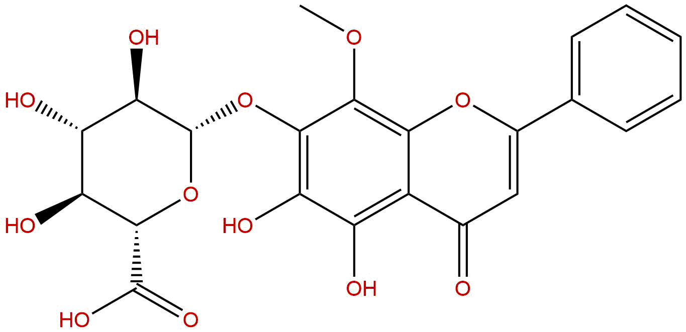 5,6-二羟基-8-甲氧基黄酮-7-O-葡萄糖醛酸苷