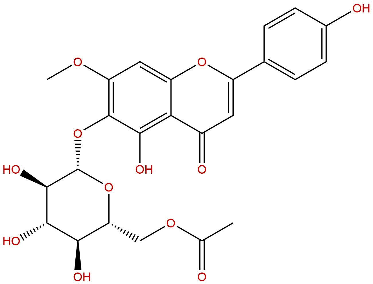 鼬瓣花亭-6-O-β-（6''-O-乙酰基）葡萄糖苷