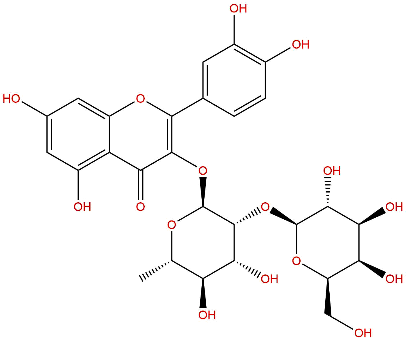槲皮素-3-半乳糖基（1→2）鼠李糖苷