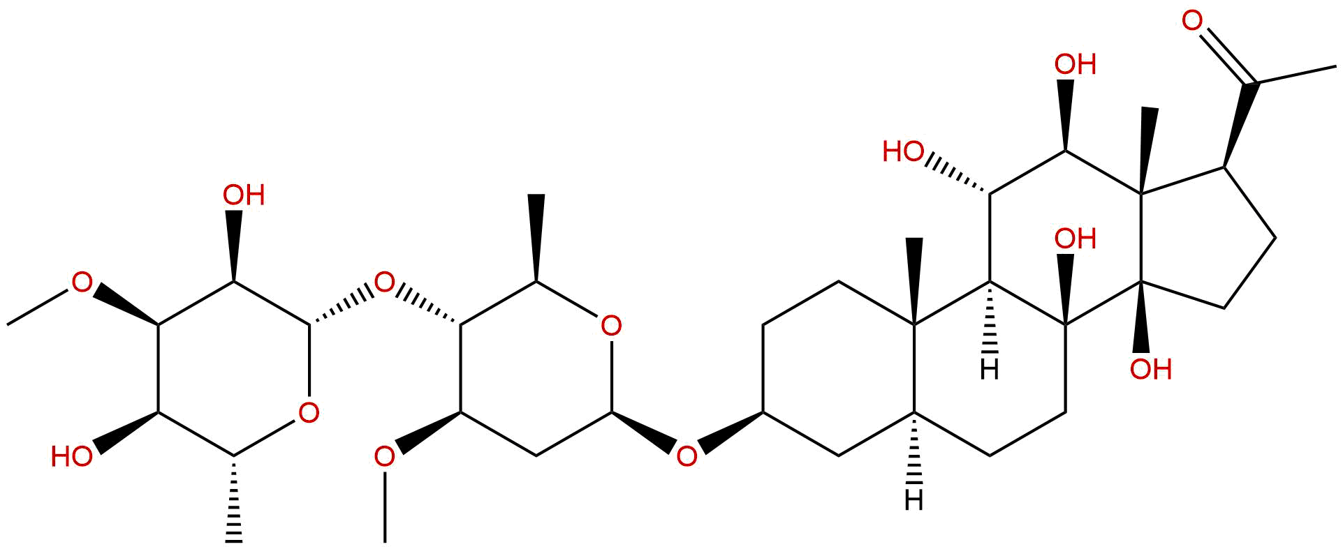 3-O-6-去氧-3-O-甲基-β-D-阿洛吡喃糖基-(1→4)-β-D-夹竹桃吡喃糖基-通关藤苷元C