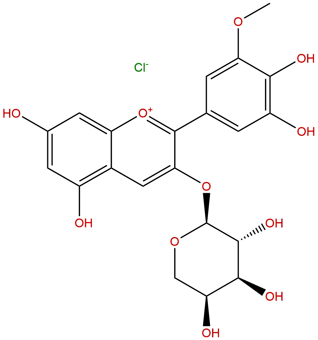 氯化矮牵牛素-3-O-阿拉伯糖苷